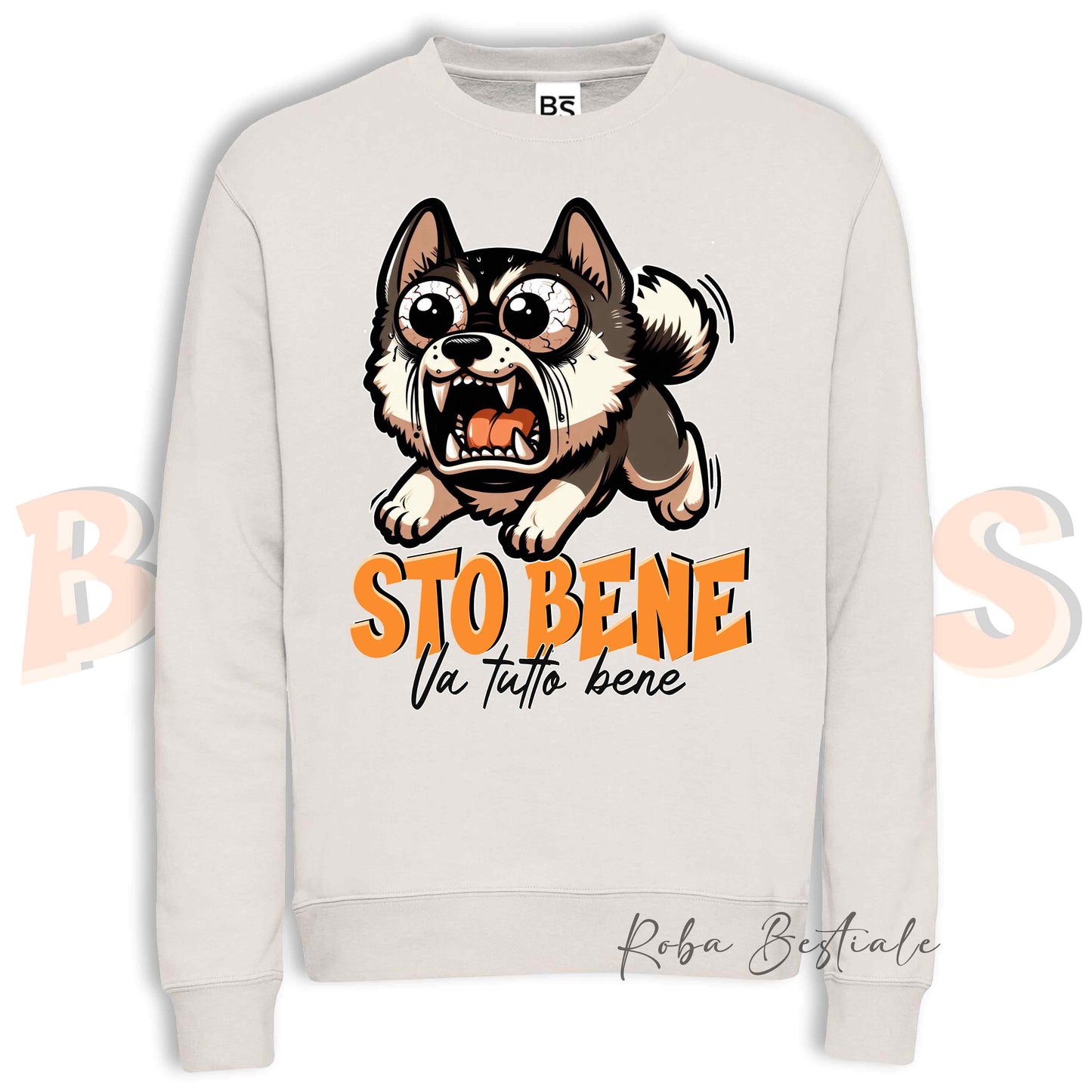 Felpa Invernale BONKERS - STO BENE - AKITA AMERICANO - Girocollo, Unisex, in tanti colori! - dalla XS alla 3XL