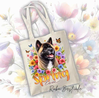 American Akita Tote Bag - Spring Love Collection