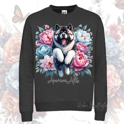 Felpa Invernale PEONY - AKITA AMERICANO - Girocollo, Unisex, in tanti colori! - dalla XS alla 3XL
