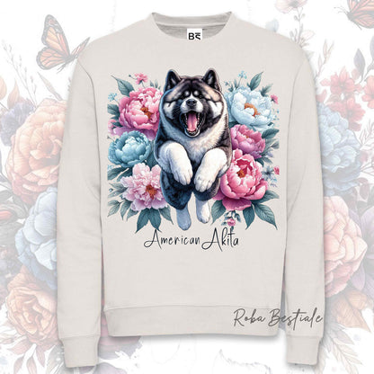 Felpa Invernale PEONY - AKITA AMERICANO - Girocollo, Unisex, in tanti colori! - dalla XS alla 3XL