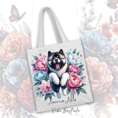 Shopper PEONY - AKITA AMERICANO - Diversi colori disponibili - 100% Cotone