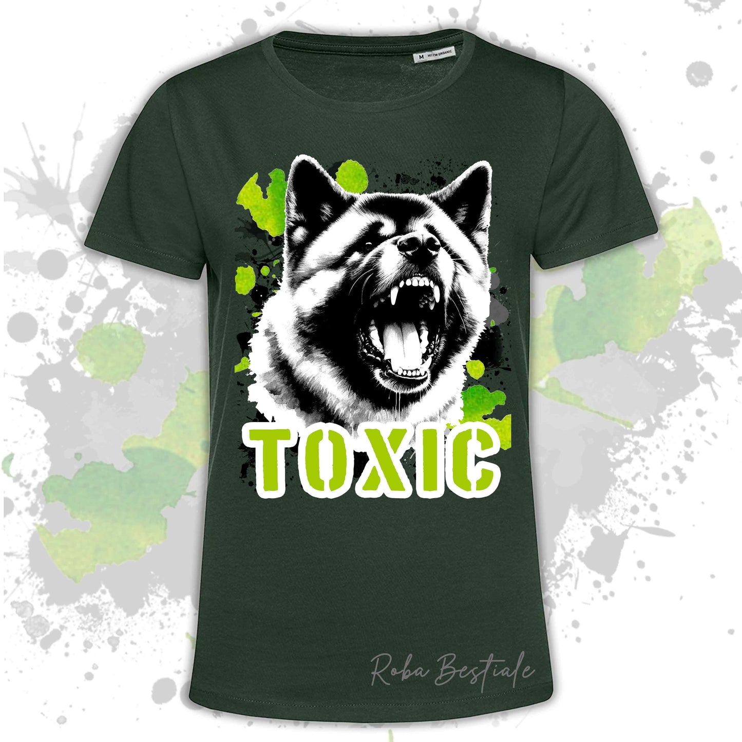T-Shirt TOXIC - AKITA AMERICANO - Uomo o Donna, disponibile in tanti colori - dalla XS alla 5XL