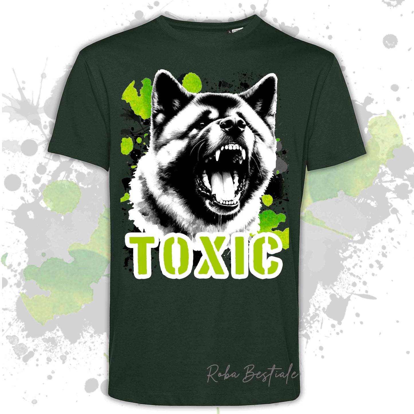 T-Shirt TOXIC - AKITA AMERICANO - Uomo o Donna, disponibile in tanti colori - dalla XS alla 5XL