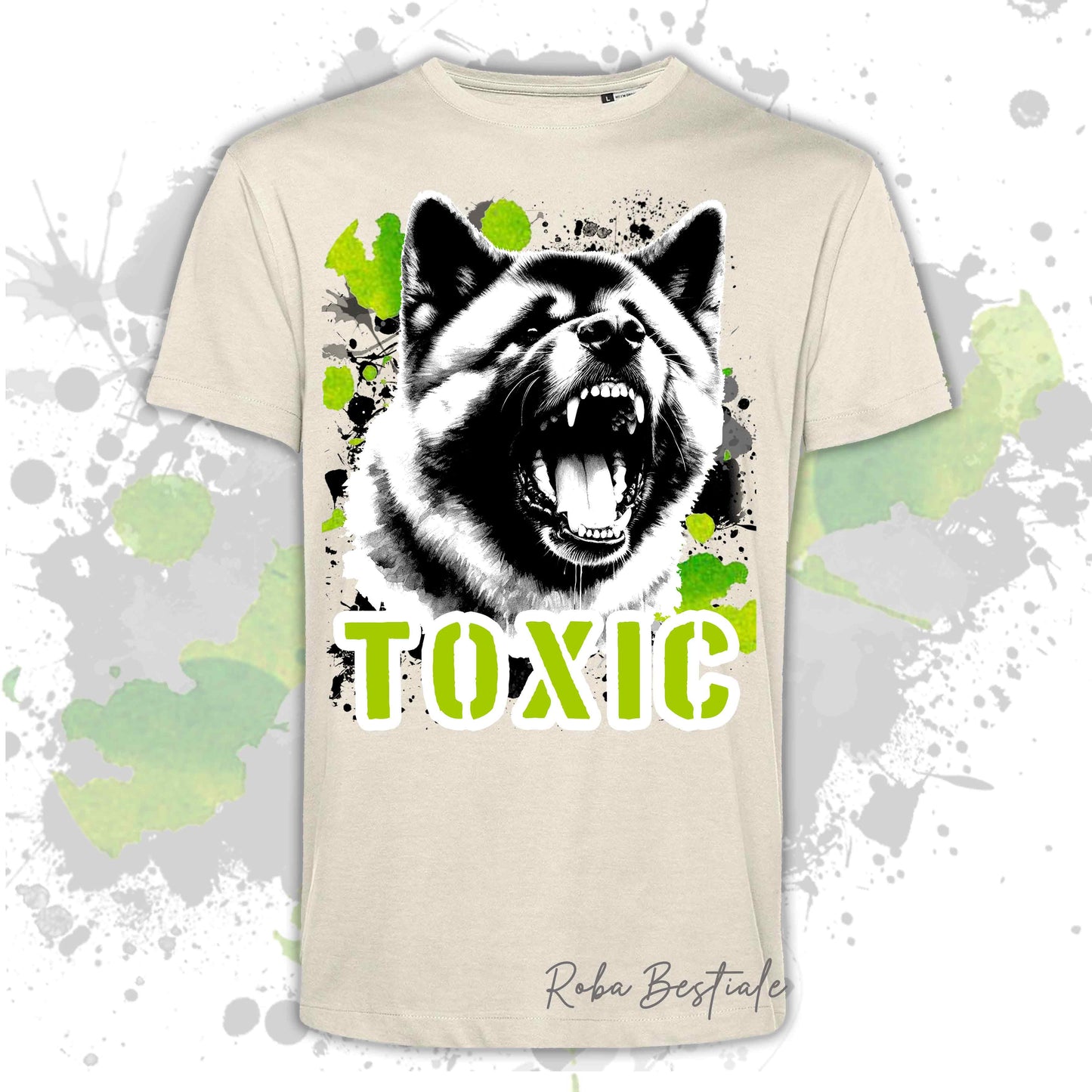 T-Shirt TOXIC - AKITA AMERICANO - Uomo o Donna, disponibile in tanti colori - dalla XS alla 5XL
