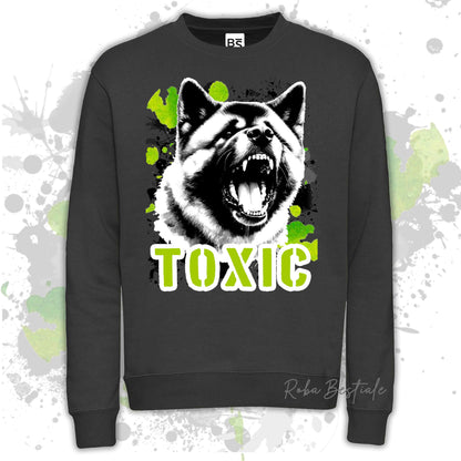Felpa TOXIC - AKITA AMERICANO - Girocollo, Unisex, in tanti colori! - dalla XS alla 3XL