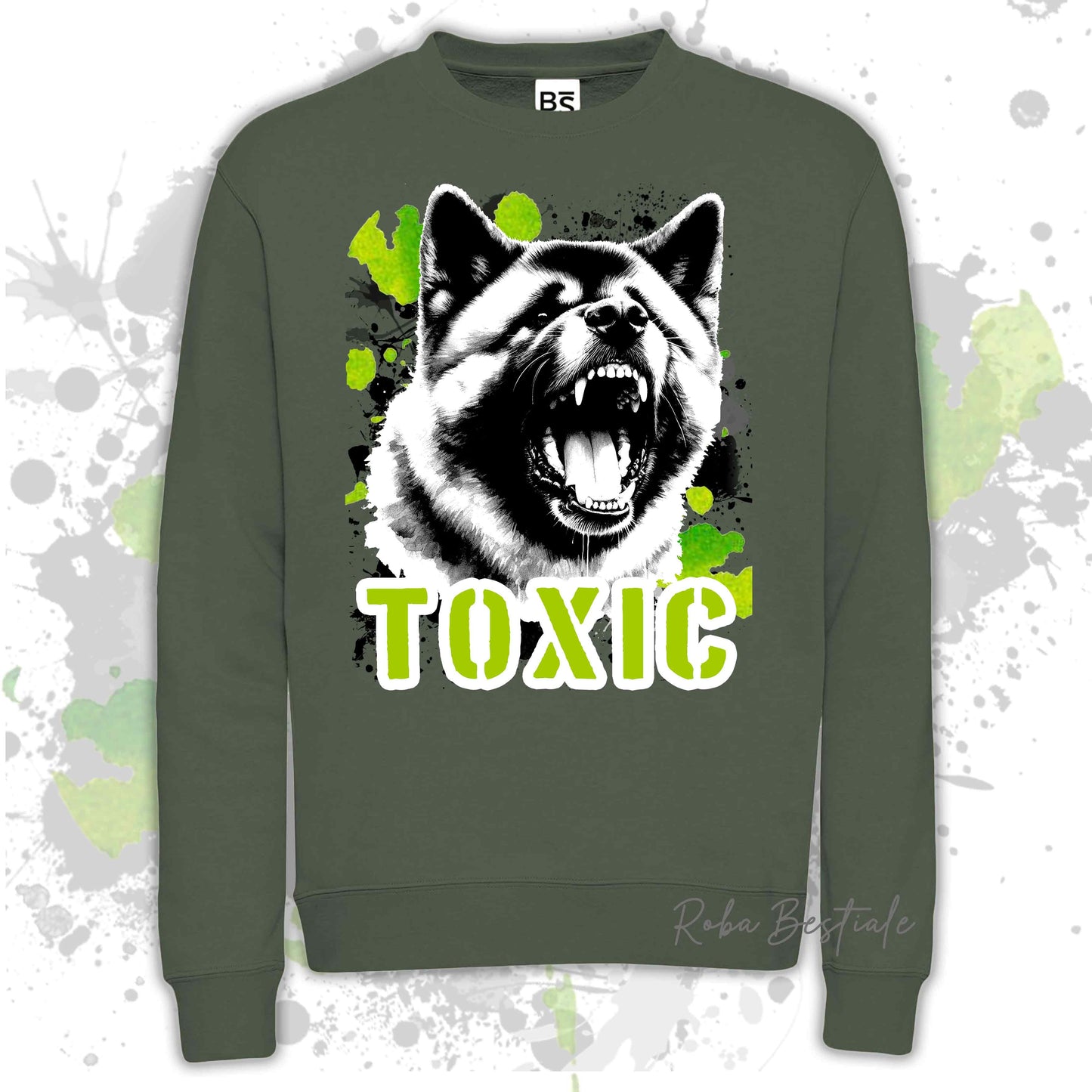 Felpa TOXIC - AKITA AMERICANO - Girocollo, Unisex, in tanti colori! - dalla XS alla 3XL