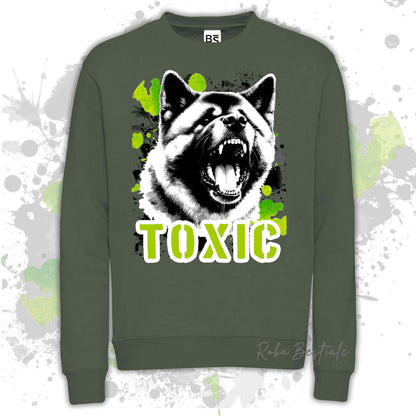 Felpa TOXIC - AKITA AMERICANO - Girocollo, Unisex, in tanti colori! - dalla XS alla 3XL