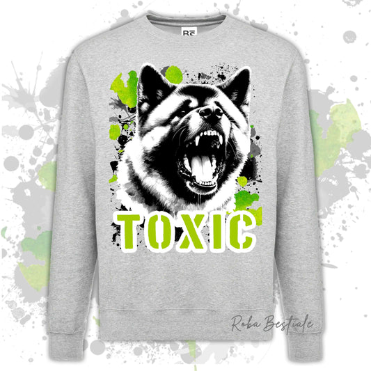 Felpa TOXIC - AKITA AMERICANO - Girocollo, Unisex, in tanti colori! - dalla XS alla 3XL