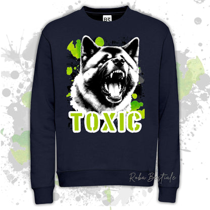Felpa TOXIC - AKITA AMERICANO - Girocollo, Unisex, in tanti colori! - dalla XS alla 3XL