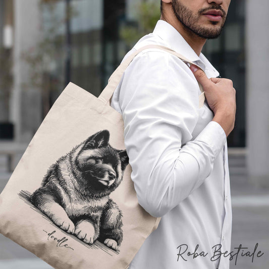 Shopper DOODLE Elegance - AKITA AMERICANO - Diversi colori disponibili, 100% Cotone