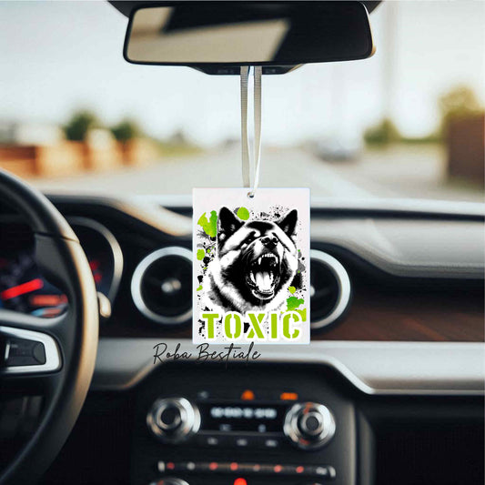 Deodorante Auto TOXIC - AKITA AMERICANO - In Feltro, con cordino - 7,5 x 10 cm