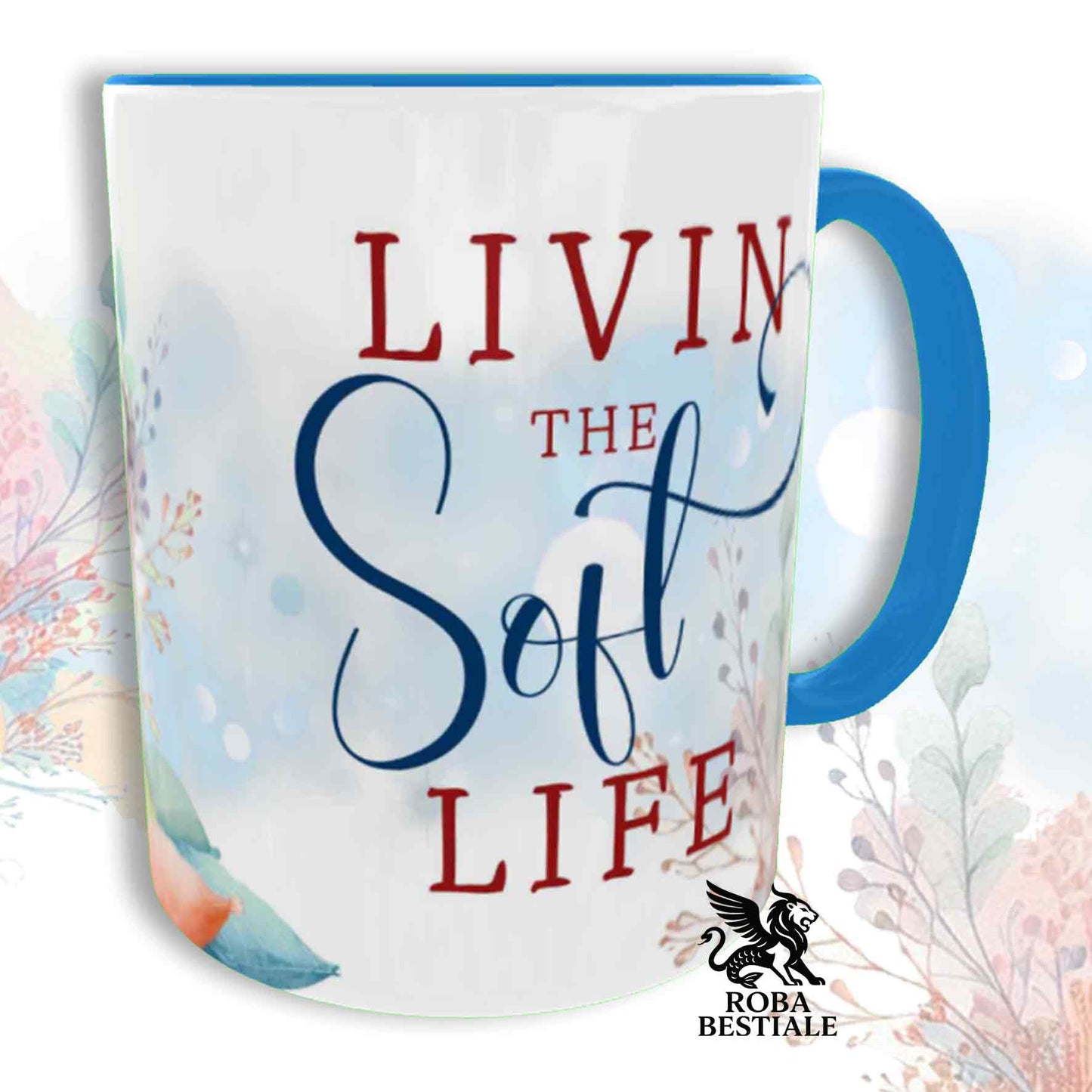 Tazza SOFT LIFE - AKITA AMERICANO Bianco e Marrone - In Ceramica, colore a scelta - 330 ml