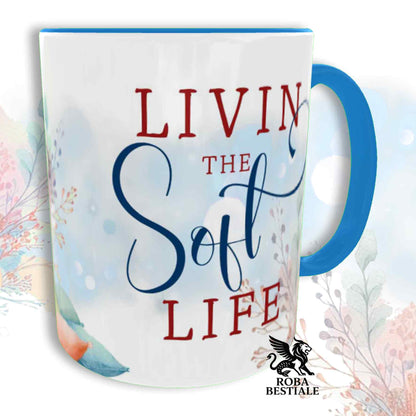 Tazza SOFT LIFE - AKITA AMERICANO Bianco e Marrone - In Ceramica, colore a scelta - 330 ml