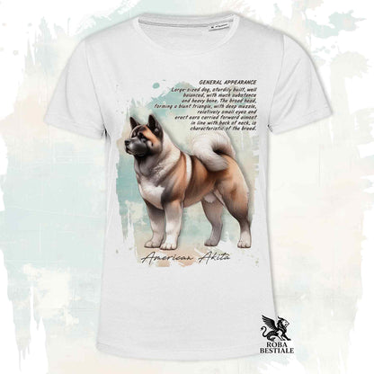 T-Shirt APPEARANCE - AKITA AMERICANO Bianco e Marrone - Bianca o Beige, da Uomo o da Donna - dalla XS alla 5XL