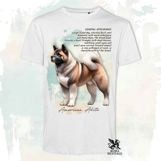 T-Shirt APPEARANCE - AKITA AMERICANO Bianco e Marrone - Bianca o Beige, da Uomo o da Donna - dalla XS alla 5XL