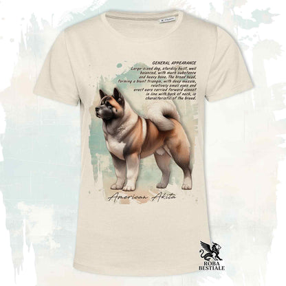 T-Shirt APPEARANCE - AKITA AMERICANO Bianco e Marrone - Bianca o Beige, da Uomo o da Donna - dalla XS alla 5XL