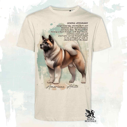 T-Shirt APPEARANCE - AKITA AMERICANO Bianco e Marrone - Bianca o Beige, da Uomo o da Donna - dalla XS alla 5XL