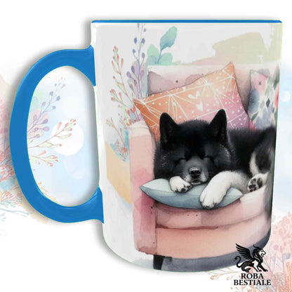 Tazza SOFT LIFE - AKITA AMERICANO Bianco e Nero - In Ceramica, colore a scelta - 330 ml