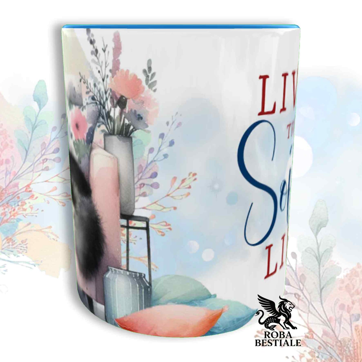 Tazza SOFT LIFE - AKITA AMERICANO Bianco e Nero - In Ceramica, colore a scelta - 330 ml