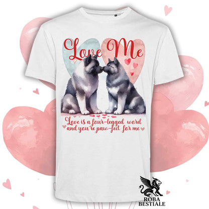 T-shirt LOVE ME - AKITA AMERICANO Grigio - Bianca o Beige, Uomo o Donna - dalla XS alla 5XL
