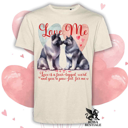 T-shirt LOVE ME - AKITA AMERICANO Grigio - Bianca o Beige, Uomo o Donna - dalla XS alla 5XL