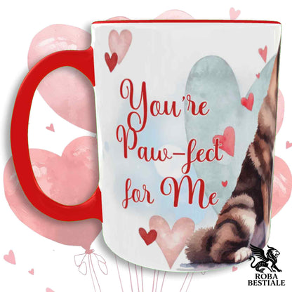 Tazza LOVE ME - AKITA AMERICANO Tigrato - In Ceramica, con dettagli Rossi - 330 ml