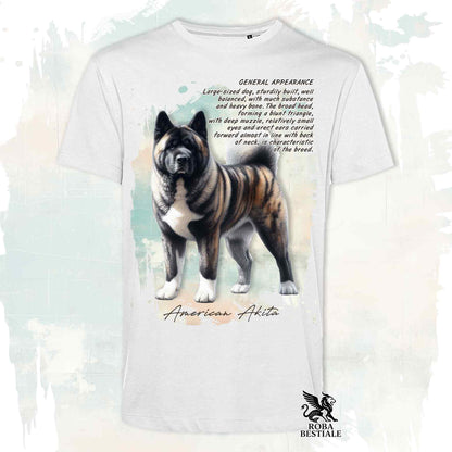 T-Shirt APPEARANCE - AKITA AMERICANO Tigrato - Bianca o Beige, da Uomo o da Donna - dalla XS alla 5XL