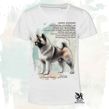 T-Shirt APPEARANCE - AKITA AMERICANO Zibellino - Bianca o Beige, da Uomo o da Donna - dalla XS alla 5XL