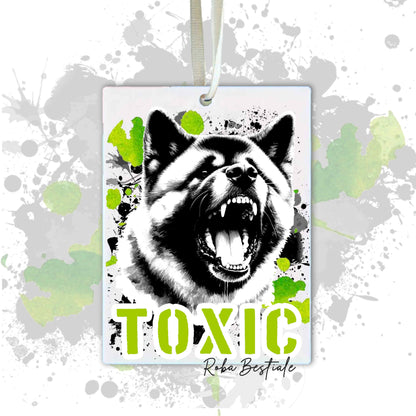 Deodorante Auto TOXIC - AKITA AMERICANO - In Feltro, con cordino - 7,5 x 10 cm