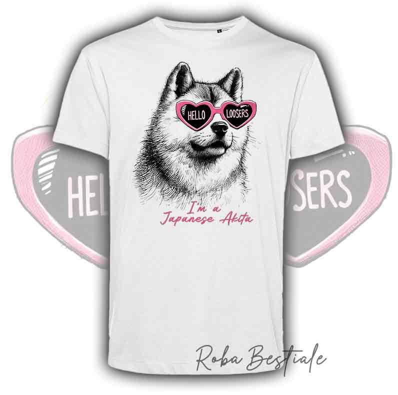 T-Shirt HELLO LOOSERS - AKITA INU Rosso