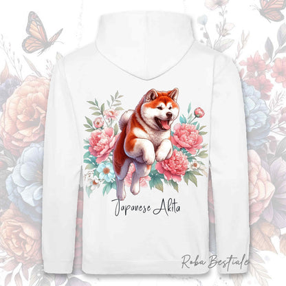Felpa PEONY - AKITA INU Rosso - Con Cappuccio e Tasconi, Unisex, in tanti colori - dalla XS alla 5XL