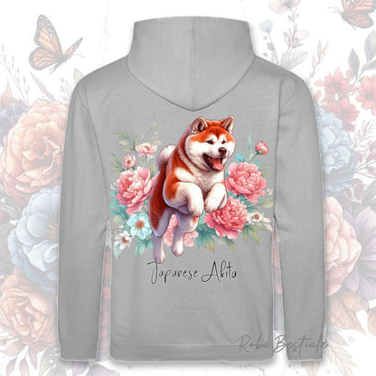 Felpa PEONY - AKITA INU Rosso - Con Cappuccio e Tasconi, Unisex, in tanti colori - dalla XS alla 5XL