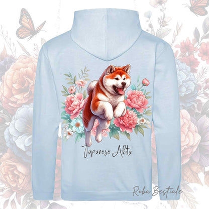 Felpa PEONY - AKITA INU Rosso - Con Cappuccio e Tasconi, Unisex, in tanti colori - dalla XS alla 5XL