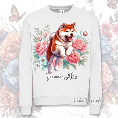 Felpa Invernale PEONY - AKITA INU Rosso - Girocollo, Unisex, in tanti colori! - dalla XS alla 3XL