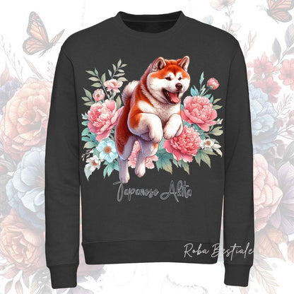 Felpa Invernale PEONY - AKITA INU Rosso - Girocollo, Unisex, in tanti colori! - dalla XS alla 3XL