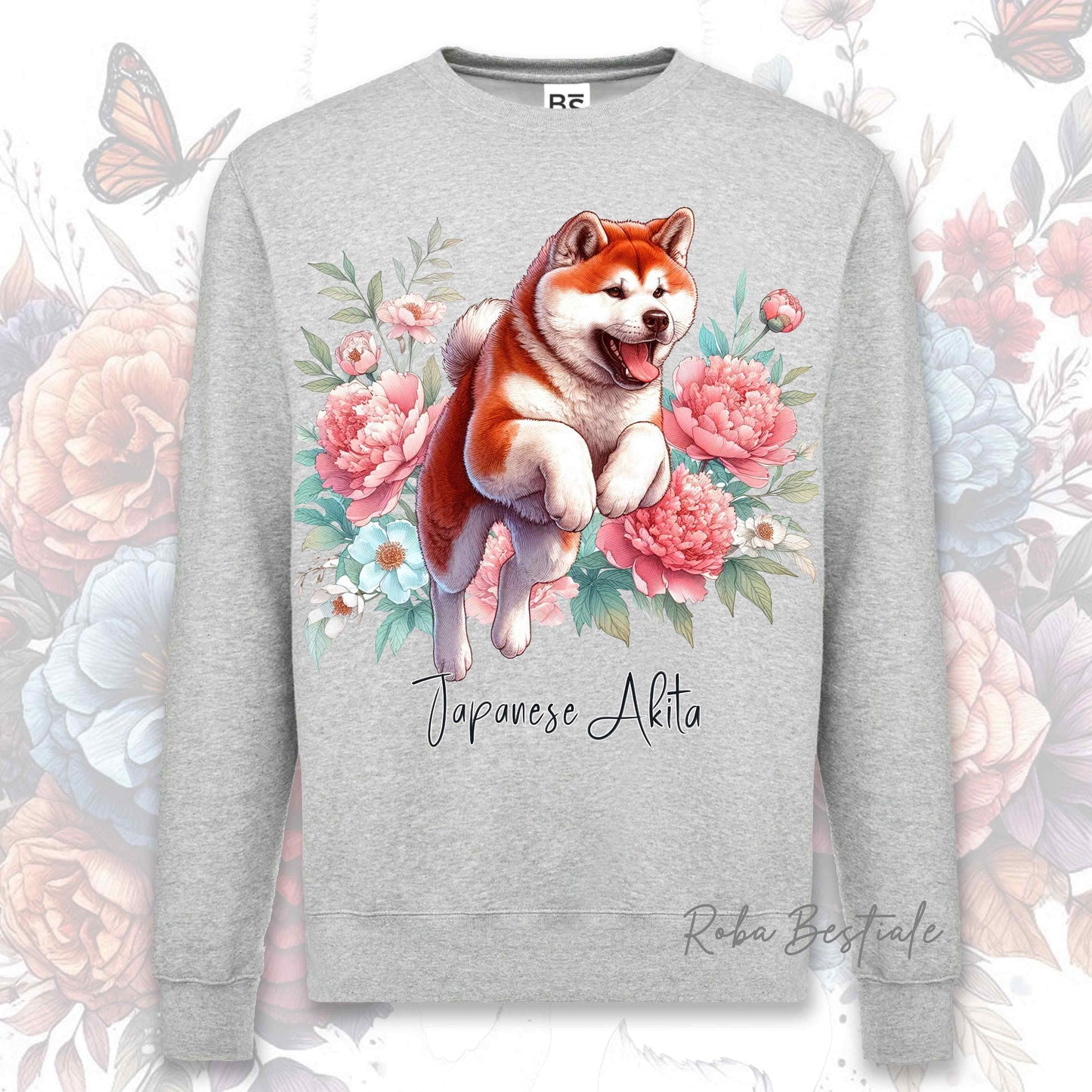 Felpa Invernale PEONY - AKITA INU Rosso - Girocollo, Unisex, in tanti colori! - dalla XS alla 3XL