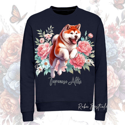 Felpa Invernale PEONY - AKITA INU Rosso - Girocollo, Unisex, in tanti colori! - dalla XS alla 3XL
