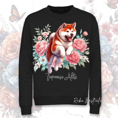 Felpa Invernale PEONY - AKITA INU Rosso - Girocollo, Unisex, in tanti colori! - dalla XS alla 3XL