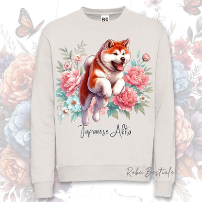 Felpa Invernale PEONY - AKITA INU Rosso - Girocollo, Unisex, in tanti colori! - dalla XS alla 3XL