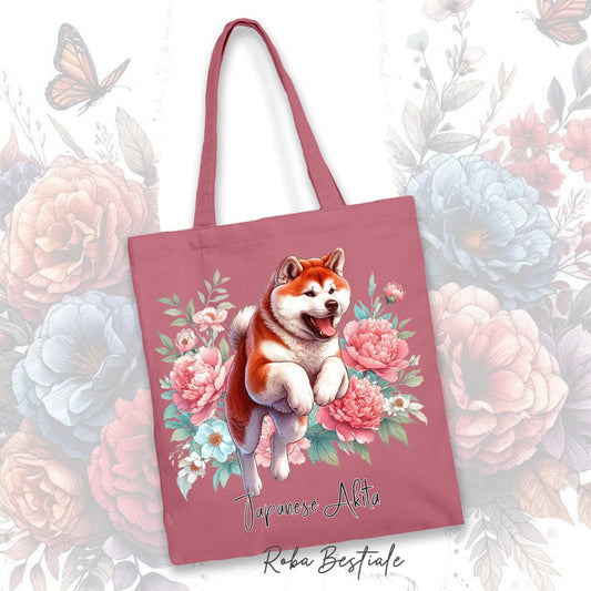 Shopper PEONY - AKITA INU Rosso - Diversi colori disponibili - 100% Cotone