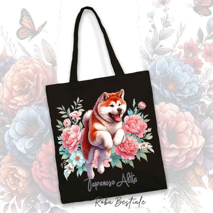 Shopper PEONY - AKITA INU Rosso - Diversi colori disponibili - 100% Cotone