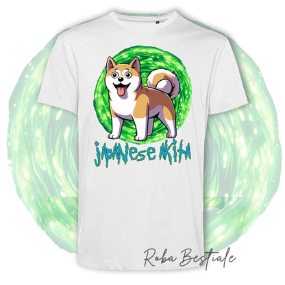 RICK &amp; MORTY T-Shirt - AKITA INU Red - White or Black - from XS to 5XL
