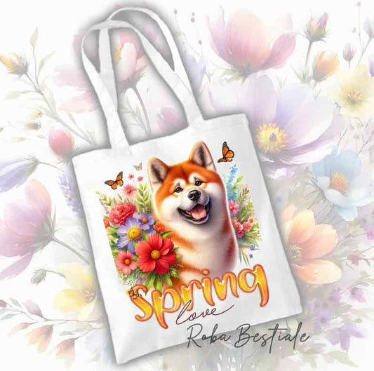 Shopper SPRING LOVE - AKITA INU Rosso