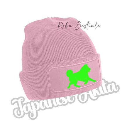 AKITA INU Beanie - BLACK, BLUE NAVY or BABY PINK Winter Hat - Silhouette in your choice of color