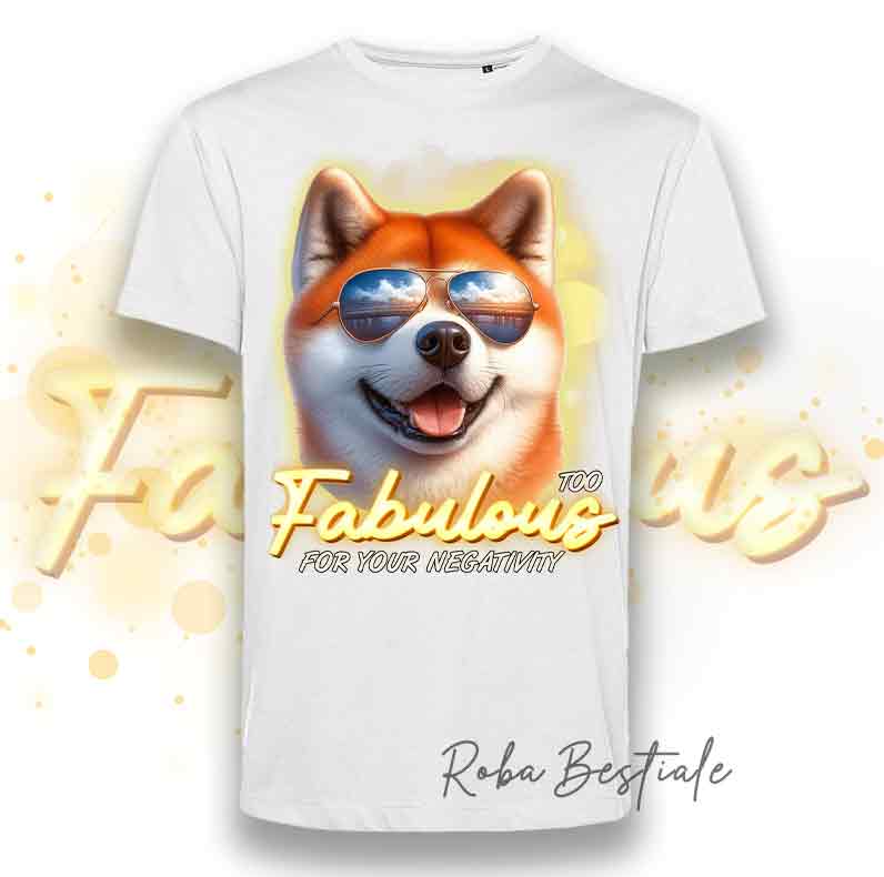 T-Shirt TOO FABULOUS - AKITA INU Rosso