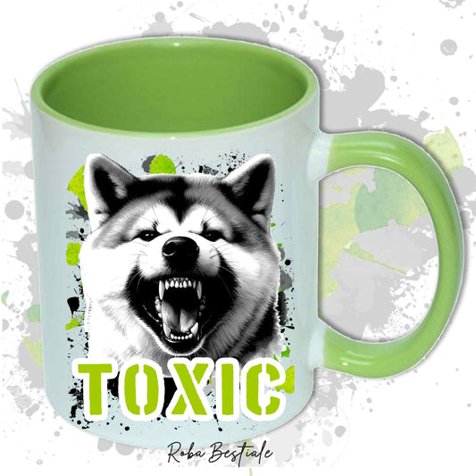 Tazza TOXIC - AKITA INU Rosso - In Ceramica, con manico e interno in diversi colori - 330 ml