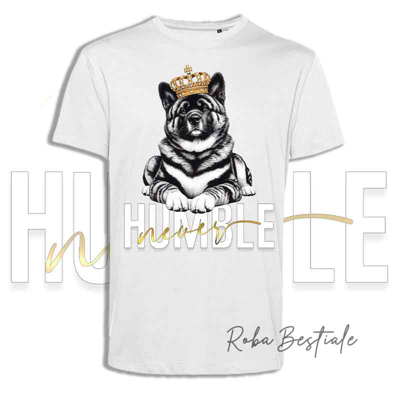 T-shirt NEVER HUMBLE - AKITA INU Tigrato