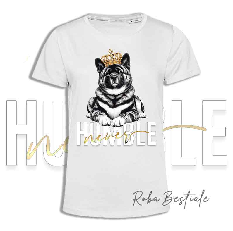 T-shirt NEVER HUMBLE - AKITA INU Tigrato