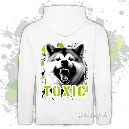 Felpa TOXIC - AKITA INU - Con Cappuccio e Tasconi, Unisex, in tanti colori - dalla XS alla 5XL