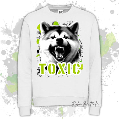 Felpa TOXIC - AKITA INU - Girocollo, Unisex, in tanti colori! - dalla XS alla 3XL